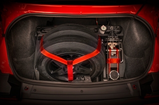 2018 Dodge Challenger SRT Demon Drag Kit features a Demon Track Pack System that fits into the SRT Demon trunk and securely holds the front runner wheels and track tools.